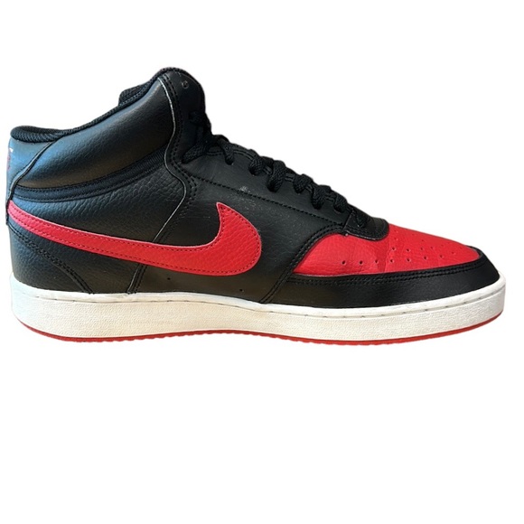 Nike Court Vision Mid #DM8682-001 Black Red University Men's Basketball Shoes 10 - Picture 10 of 13